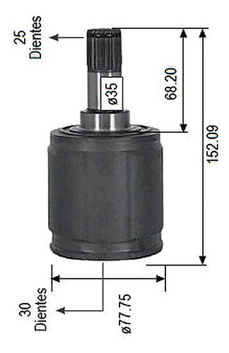 Junta Homocinetica Int. Der. 25/30 Civic 88-98